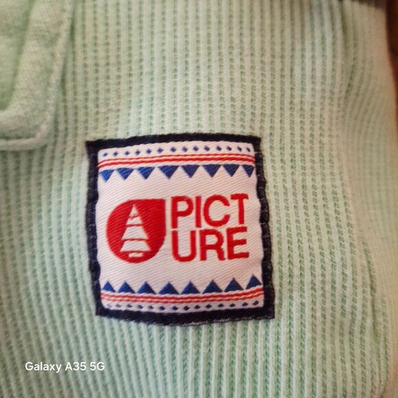 Picture Organic Clothing Mint Green Hoodie With Nordic-Inspired Pattern Drawstr - Picture 3 of 12